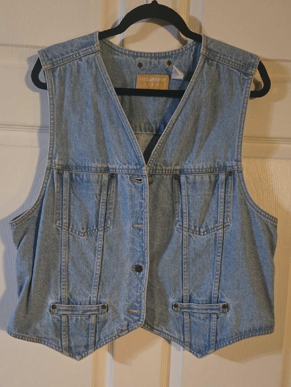 Liz Claiborne Light Blue Denim Vest XL